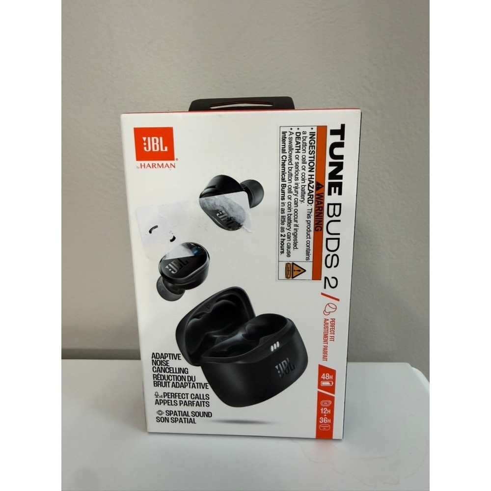 JBL Tune Buds 2 Wireless Earbuds Unisex OS Black Noise Cancelling NWT